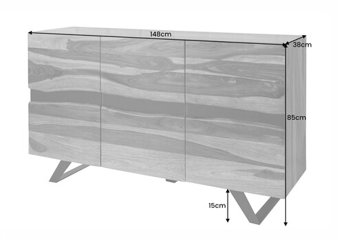 Kummut AMAZONAS sheesham, 148x38xH85 cm