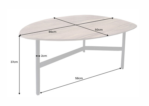 Diivanilaud BEAUTY sheesham, 86x50xH37 cm