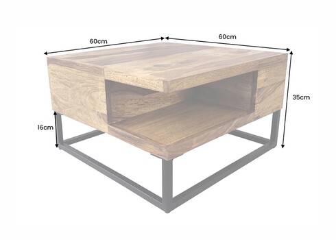 Diivanilaud GIANT sheesham, 60x60xH35 cm