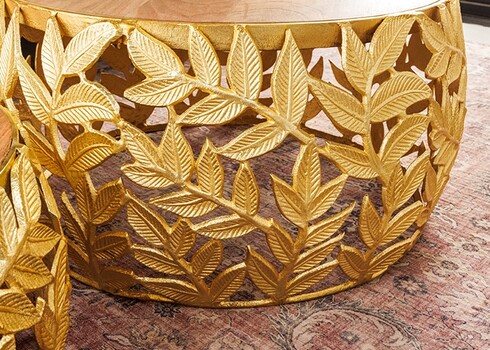 Diivanilaudade komplekt LEAF akaatsia / kuldne, 2 tk