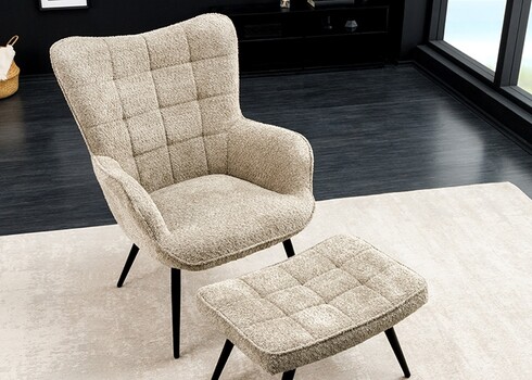 Tugitool SCANDINAVIA beež buklee, 73x78xH98 cm