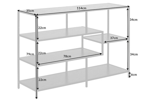 Riiul SLIM LINE antratsiitmarmor, 114x35xH79 cm