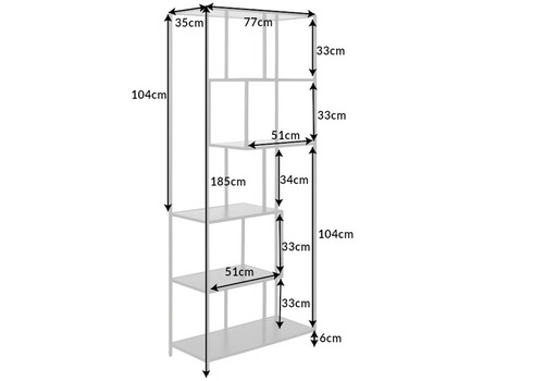 Riiul SLIM LINE antratsiitmarmor, 77x35xH185 cm