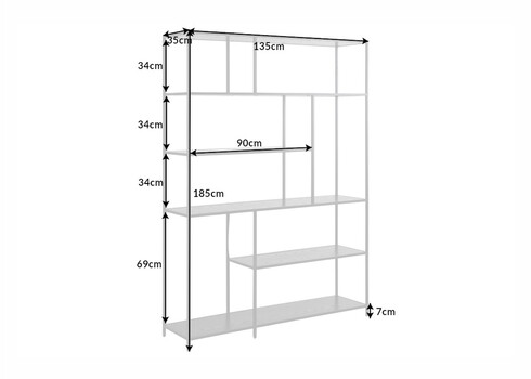 Riiul SLIM LINE antratsiitmarmor, 135x35xH185 cm