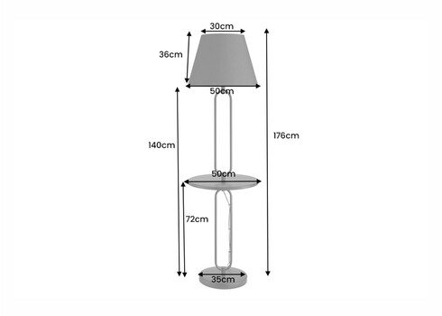Põrandavalgusti SERVANT must, 50x50xH176 cm, E27