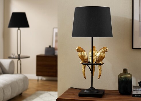 Lauavalgusti PARROT must / kuldne, D35xH75, E27