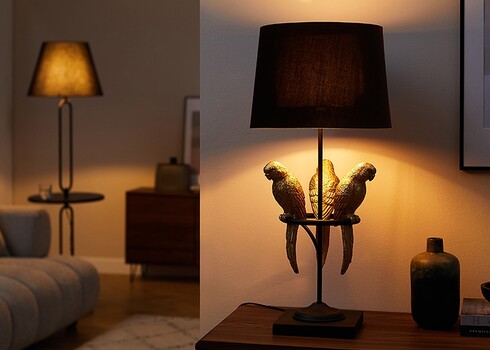 Lauavalgusti PARROT must / kuldne, D35xH75, E27