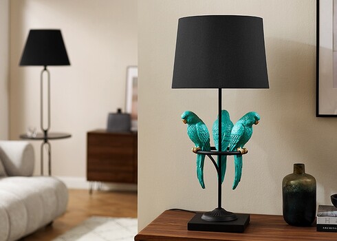 Lauavalgusti PARROT must / türkiis, D35xH75, E27