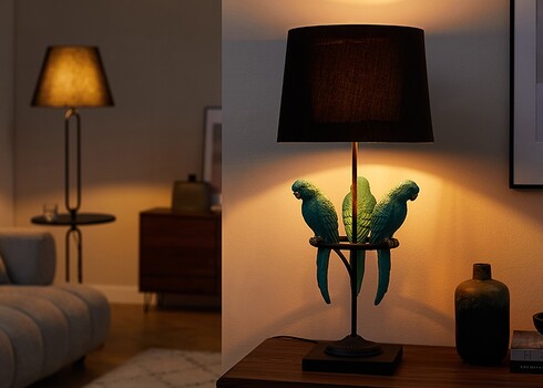 Lauavalgusti PARROT must / türkiis, D35xH75, E27