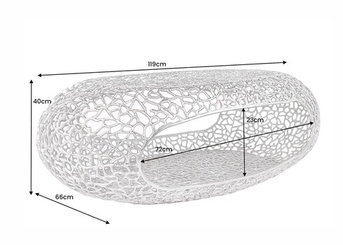 Diivanilaud SPIN hõbe, 119x66xH40 cm