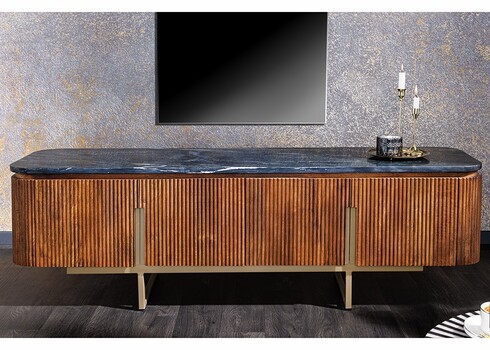 Tv-alus GATSBY pruun / must marmor, 160x40xH50 cm