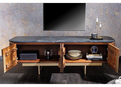 Tv-alus GATSBY pruun / must marmor, 160x40xH50 cm