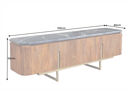 Tv-alus GATSBY pruun / must marmor, 160x40xH50 cm