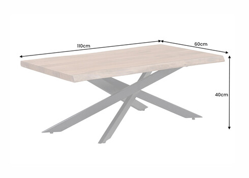 Diivanilaud MAMMUT pruun / must, 110x40xH60 cm