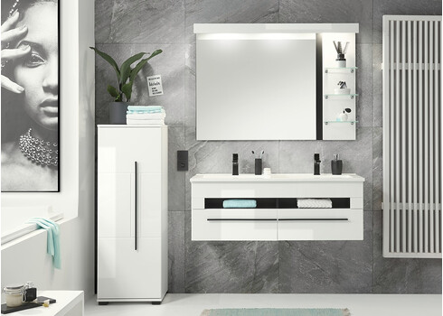 Vannitoakapp CANTARA valge, 45x35xH126 cm