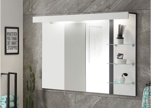 Seinapeegel CANTARA valge / must, 120x20xH85 cm