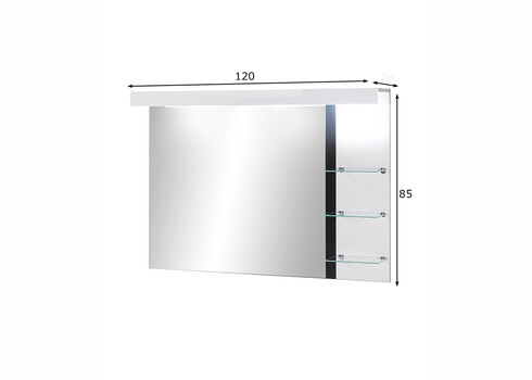 Seinapeegel CANTARA valge / must, 120x20xH85 cm
