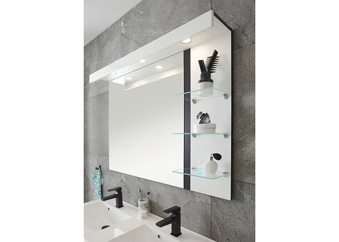 Seinapeegel CANTARA valge / must, 120x20xH85 cm