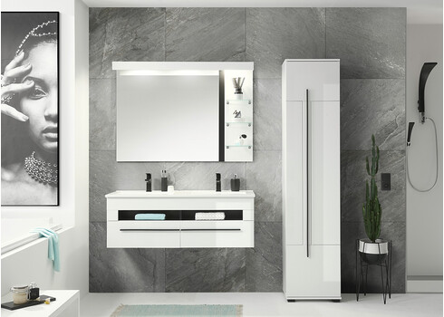 Valamukapp + valamu CANTARA valge läige, 120x47xH45 cm