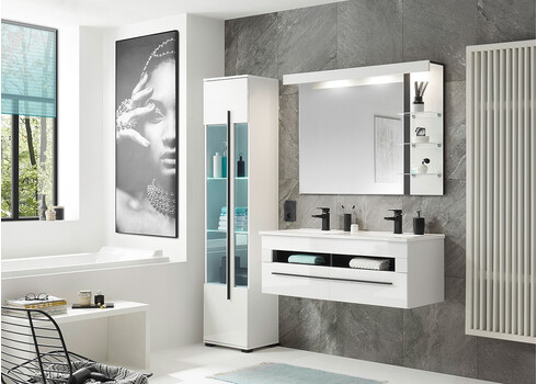 Valamukapp + valamu CANTARA valge läige, 120x47xH45 cm