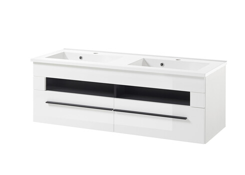 Valamukapp + valamu CANTARA valge läige, 120x47xH45 cm