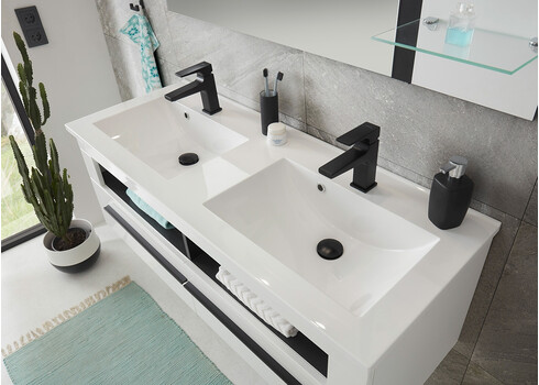 Valamukapp + valamu CANTARA valge läige, 120x47xH45 cm