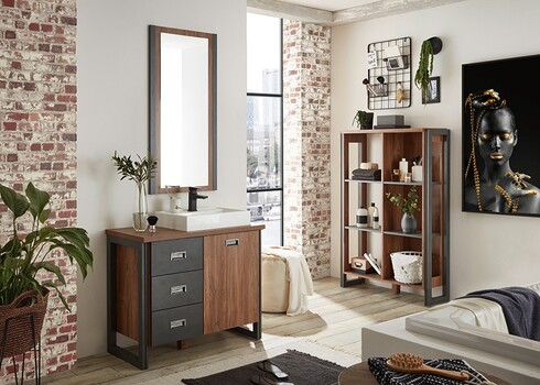 Seinapeegel DETROIT tamm / hall, 54x2xH108 cm