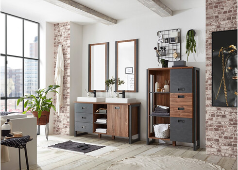 Valamukapp 2 valamuga DETROIT tamm / hall, 138x40xH85 cm