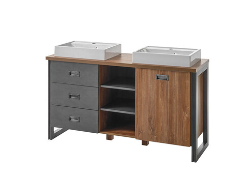 Valamukapp 2 valamuga DETROIT tamm / hall, 138x40xH85 cm