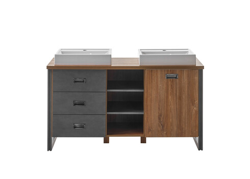 Valamukapp 2 valamuga DETROIT tamm / hall, 138x40xH85 cm