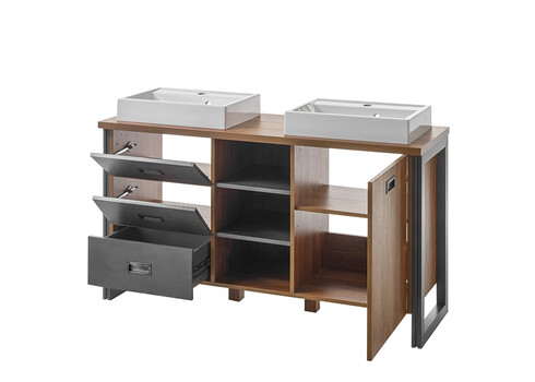 Valamukapp 2 valamuga DETROIT tamm / hall, 138x40xH85 cm