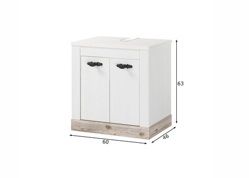 Valamukapp FLORENZ valge mänd / mänd, 60x45xH63 cm