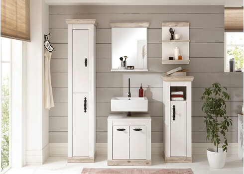 Seinariiul FLORENZ valge mänd / mänd, 40x12xH62 cm