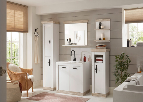 Seinariiul FLORENZ valge mänd / mänd, 40x12xH62 cm