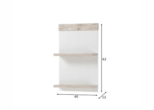 Seinariiul FLORENZ valge mänd / mänd, 40x12xH62 cm