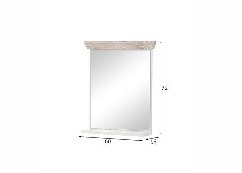 Seinapeegel FLORENZ valge mänd / mänd, 60x15xH72 cm