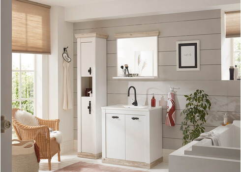 Valamukapp + valamu FLORENZ valge mänd / mänd, 60x45xH63 cm