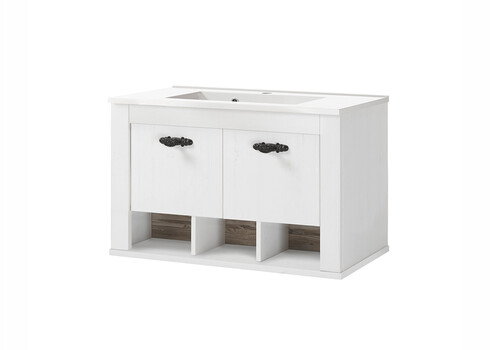 Valamukapp + valamu FLORENZ valge mänd / mänd, 82x47xH56 cm