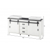 Valamukapp + 2 valamut SHERWOOD valge mänd / hall, 164x43xH91 cm