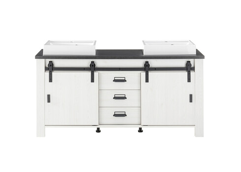 Valamukapp + 2 valamut SHERWOOD valge mänd / hall, 164x43xH91 cm