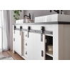 Valamukapp + 2 valamut SHERWOOD valge mänd / hall, 164x43xH91 cm