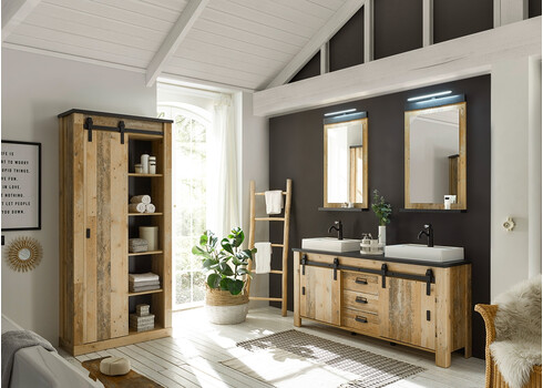 Vannitoakapp SHERWOOD pruun / hall, 51x38xH201 cm