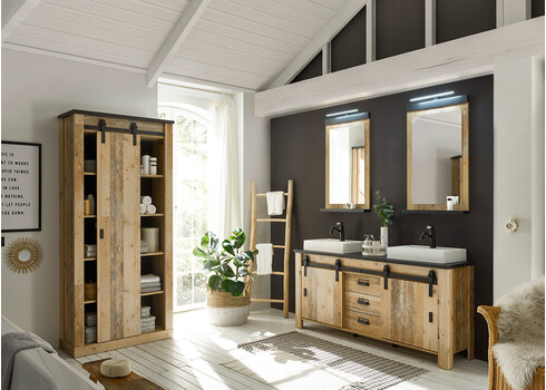 Vannitoakapp SHERWOOD pruun / hall, 51x38xH201 cm