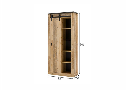 Vannitoakapp SHERWOOD pruun / hall, 51x38xH201 cm