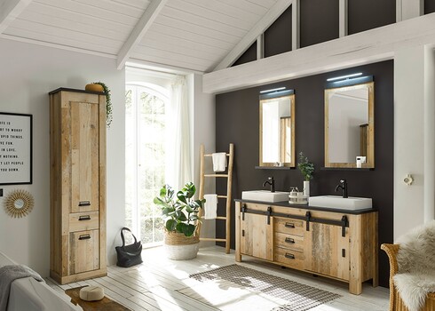 Vannitoakapp SHERWOOD pruun / hall, 51x38xH201 cm