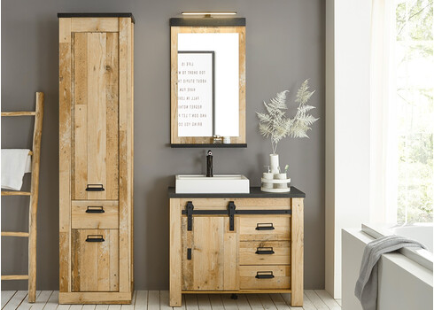 Vannitoakapp SHERWOOD pruun / hall, 51x38xH201 cm