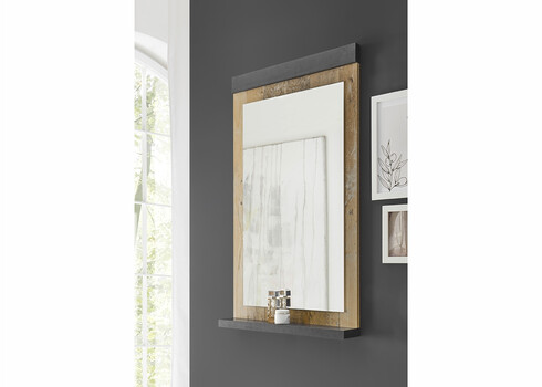 Seinapeegel SHERWOOD pruun / hall, 56x10xH77 cm