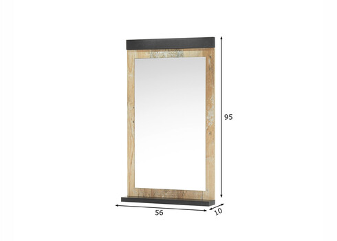 Seinapeegel SHERWOOD pruun / hall, 56x10xH77 cm