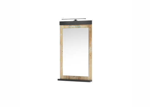 Seinapeegel valgustusega SHERWOOD pruun / hall, 56x10xH100 cm