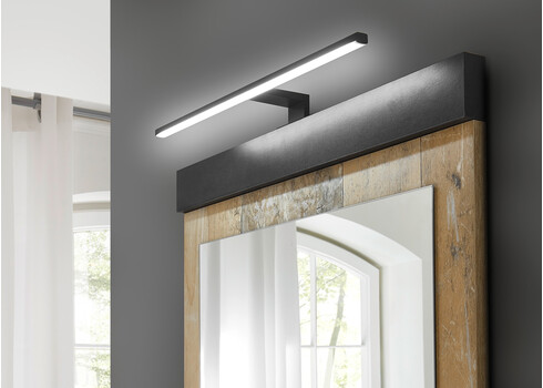 Seinapeegel valgustusega SHERWOOD pruun / hall, 56x10xH100 cm